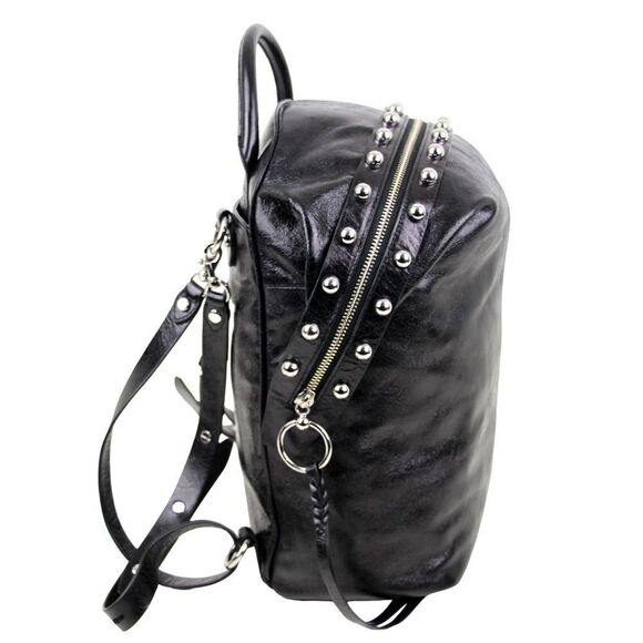 REBECCA MINKOFF BLACK GENUINE LEATHER BACKPACK CONVERTIBLE SHOULDER BAG PURSE - Picture 2 of 13